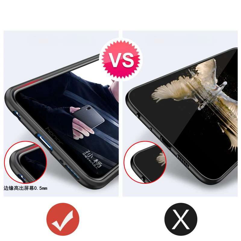 Чехол 8X для Huawei Honor прозрачный чехол из поликарбоната и углеродного волокна с
