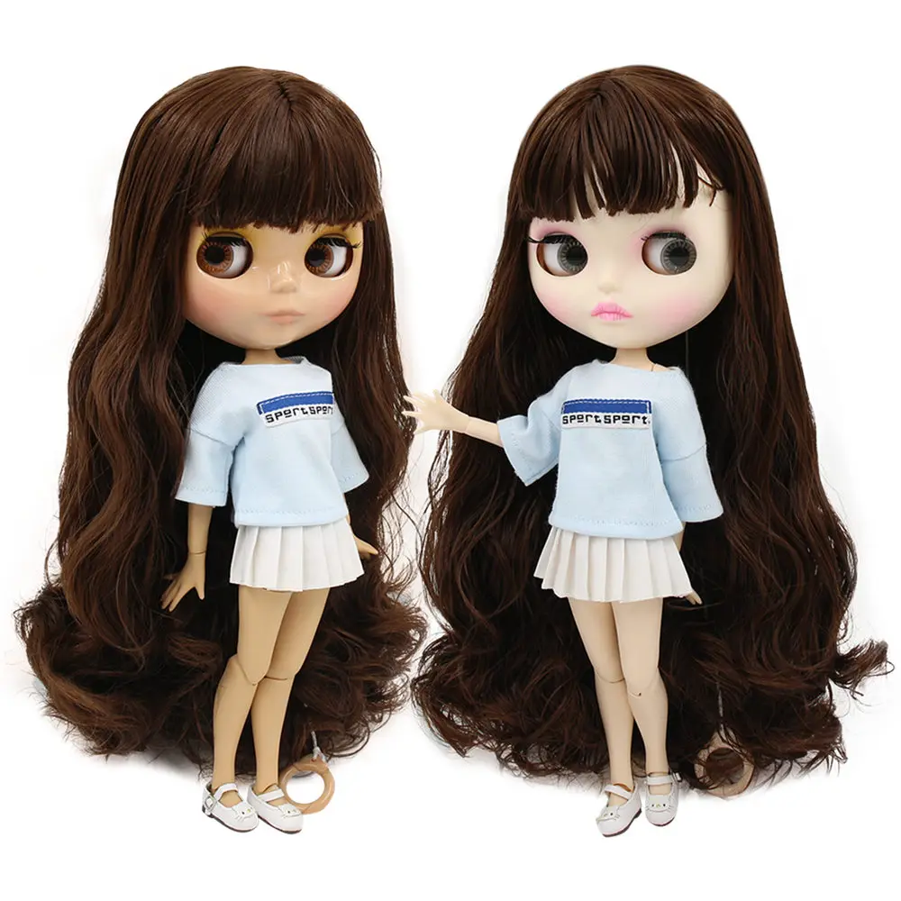 Ледяная кукла DBS Blyth 1/6 игрушка темно коричневые волосы для суставов тела белая