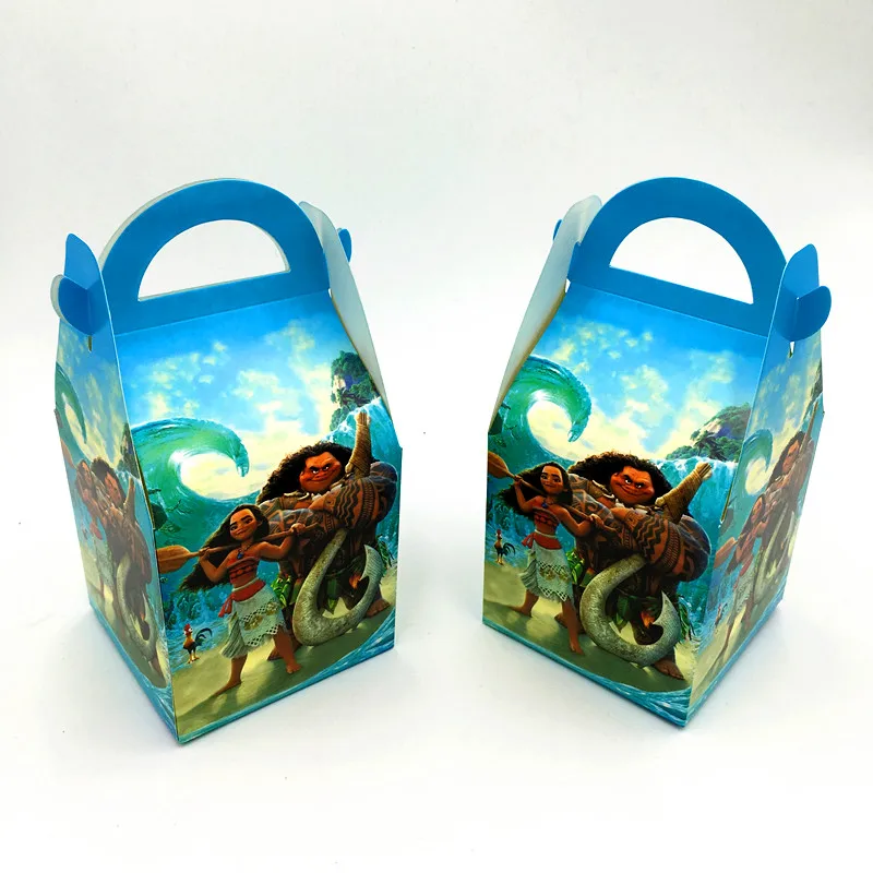 6 шт./лот Моана ручные сумки конфеты коробки Дети День рождения Подарочные