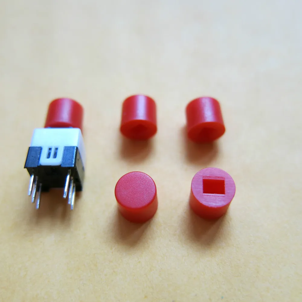 

100Pcs/lot 6x5mm Red cover cap for 5.8x5.8 7x7 8x8 8.5x8.5mm push Button Tactile Tact mini Switch Taster schalter