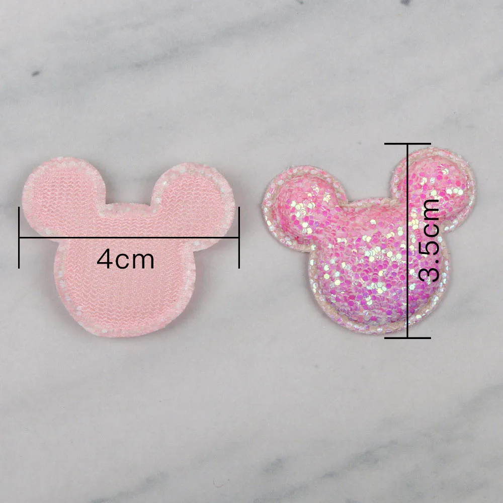 mouse Блестящие аппликации в виде русалки, 40*45 мм, сердечки с короной, накладные патчи, сделай сам, заколки для волос, аксессуары для детской одежды, 10 шт - Цвет: mouse
