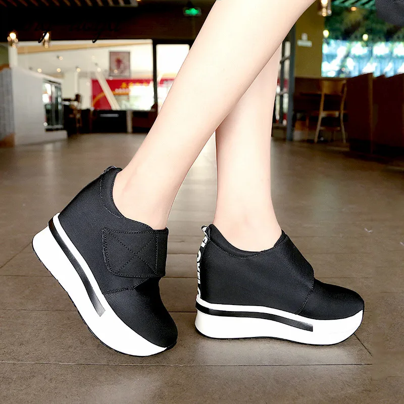 canvas shoes women platform slip-on wedge for ladies breathable trainers zapatillas mujer 2020 | Обувь