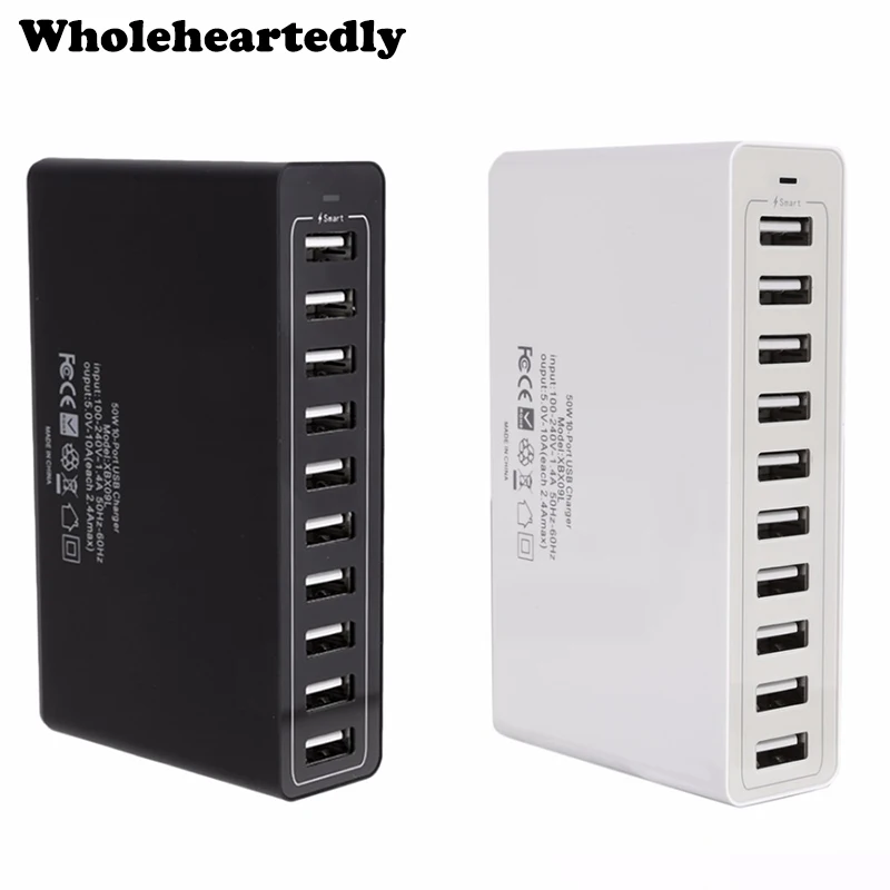 Горячая распродажа 10 А 50 Вт портов USB мощность зарядный концентратор порты и