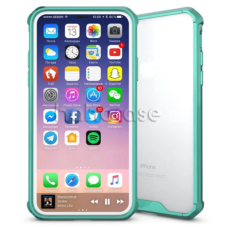 Прозрачный ударопрочный акриловый чехол для iPhone 11 Pro Max XS XR X 8 7 6 6S Plus гибридная