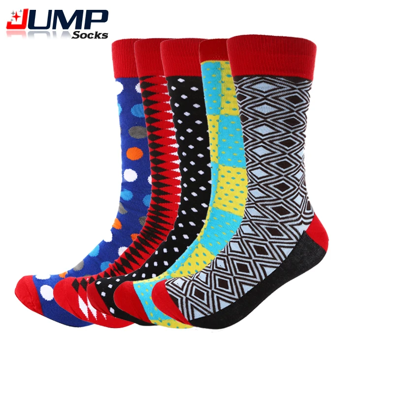 Новое поступление Повседневное Chaussette Homme 9 Цвет экипажа в горошек полоску Argyle ful