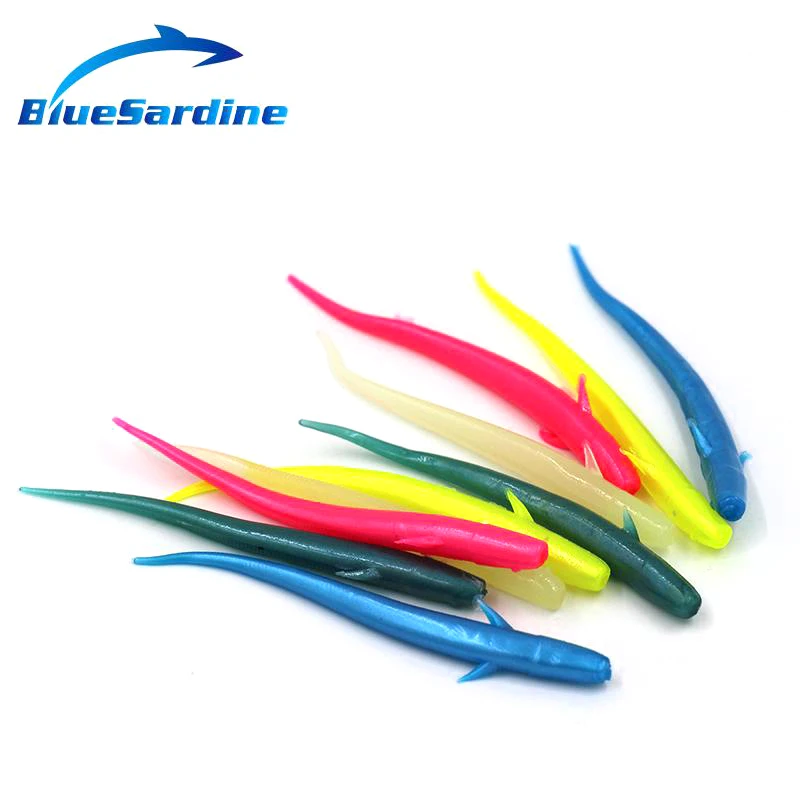 

BlueSardine 20PCS Soft Fishing Lures Plastic Soft Bait Fish Mix Colors Sea Fishing Tackle 7CM 10G