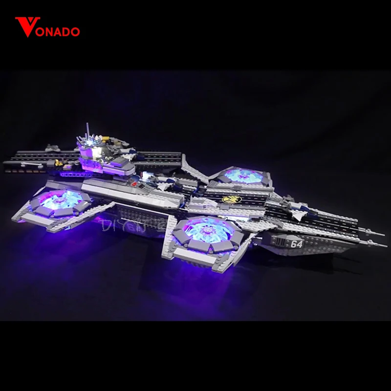 Светодиодный комплект для лего 76042 07043 lego Super Heroes The Shield Helicarrier строительные блоки