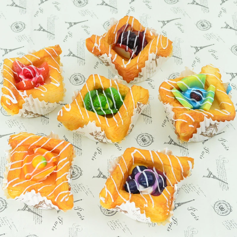 

050 6pcs Imitation fruit paper cups bread new fancy fridge cake model home decoration