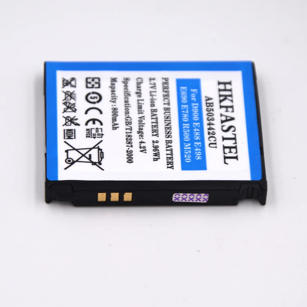 Аккумулятор для сотового телефона HKFASTEL AB503442CU Samsung D900 R500 M520 E488 E498 E690 E780 AB503442CE AB503442CC