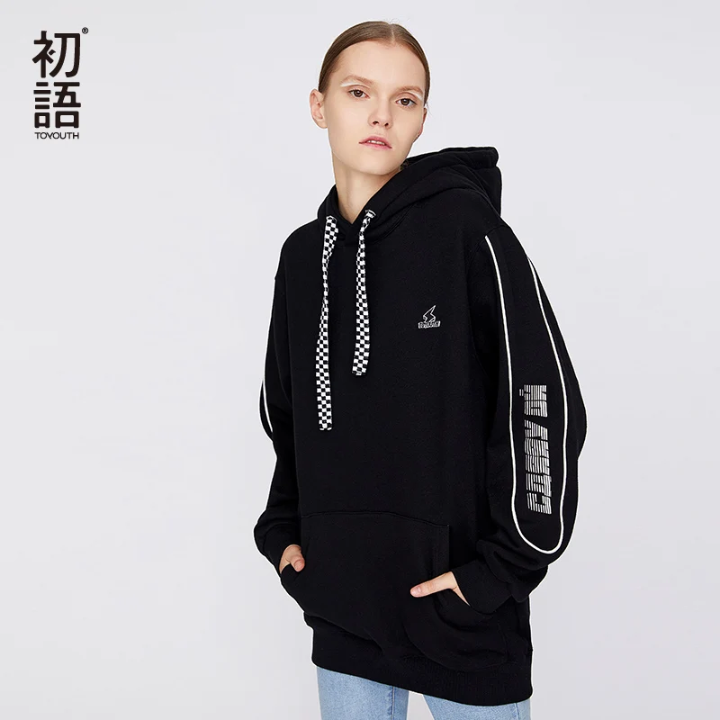 Toyouth Женские топы с длинными рукавами дамы корейский фиолетовый кофты oversize-худи одежда Mujer Зимние теплый пуловер Топ