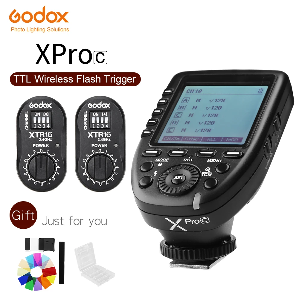 Передатчик вспышки Godox XPro C с беспроводным триггером E TTL II 2 4G ЖК экраном из