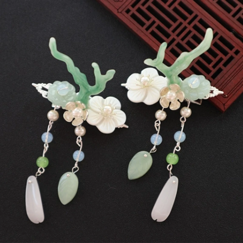 Hanfu волосы длинные кисточки шины маленький и чистый и свежий цветок шпилька шаг волна cos Фея пыль шины - Цвет: Serve a pair of