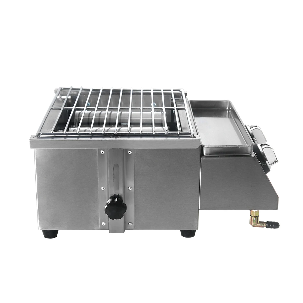 

Stainless Steel BBQ Grill 2 Burners Gas Barbecue Infrared Gas Burner Nonstick Roasting Tray Gas Grill For Outdoor Camping