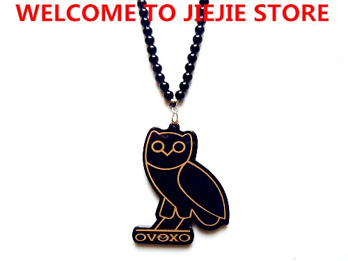 1 PCS Good Quality HipHop ovo Pendants / owl Acrylic Bead Necklaces ovoxo logo necklace|necklace luxury|necklace 925 sterling silvernecklace rose |