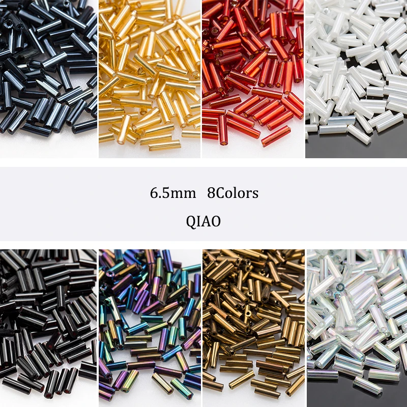 6 5 мм 30 г/пакет Длинные круглые трубки стеклянные бусины для DIY Свадебная