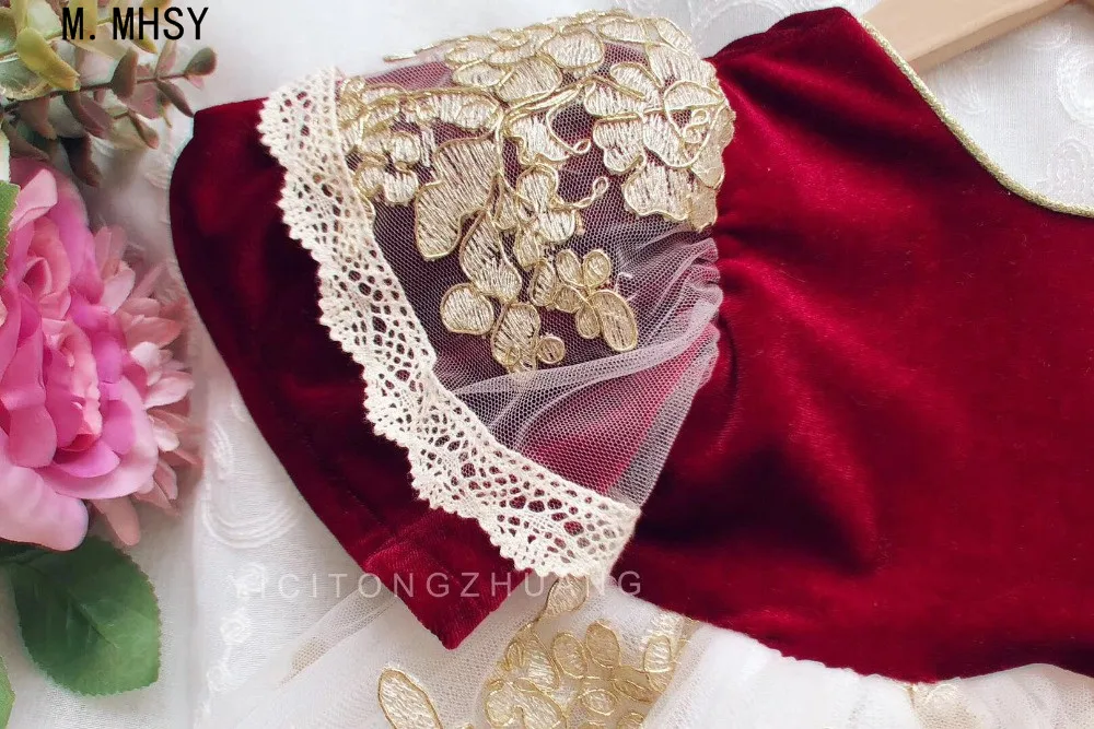 Весеннее винтажное испанское платье для девочек бальное принцессы с помпоном