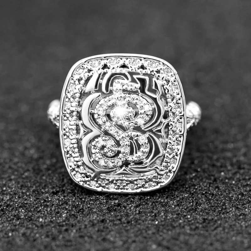 

Huitan Romantic Button Ring For Women Classic Traditional Wedding Engagement Ring Band Shiny Tiny Crystal Women Ring Lots&Bulk