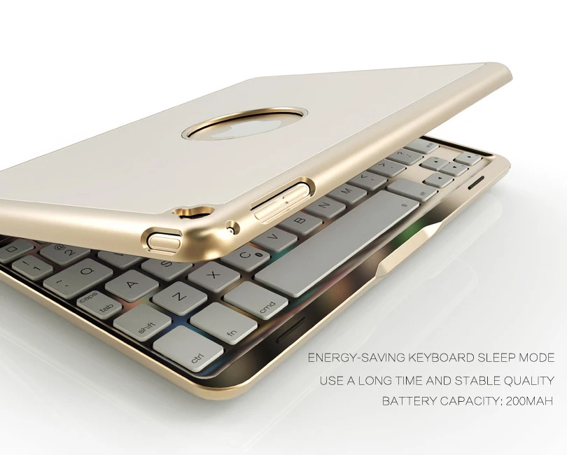 Witsp@ d роскошный чехол с Bluetooth клавиатурой для iPad Mini() и iPad mini 4, 7 цветов светодиодный чехол с подсветкой/алюминиевый беспроводной Чехол
