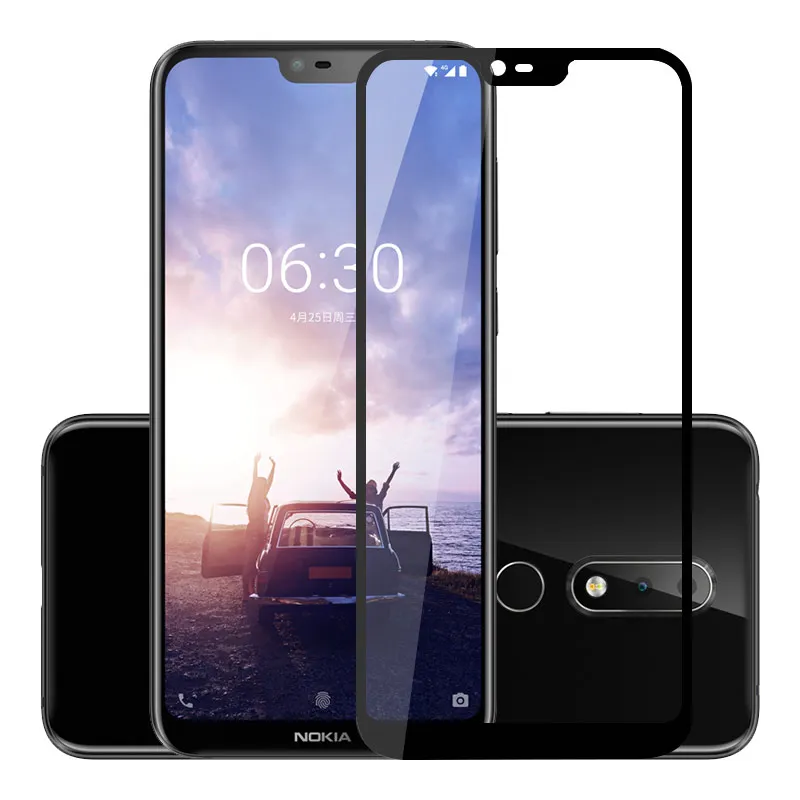

5pcs Tempered Glass For Nokia X3/3.1plus 7.1 5 6 5.1 Plus X7 X5 3.1 2.1 3 2018 8 Full Cover Screen Protector For Nokia 6 X6 2018