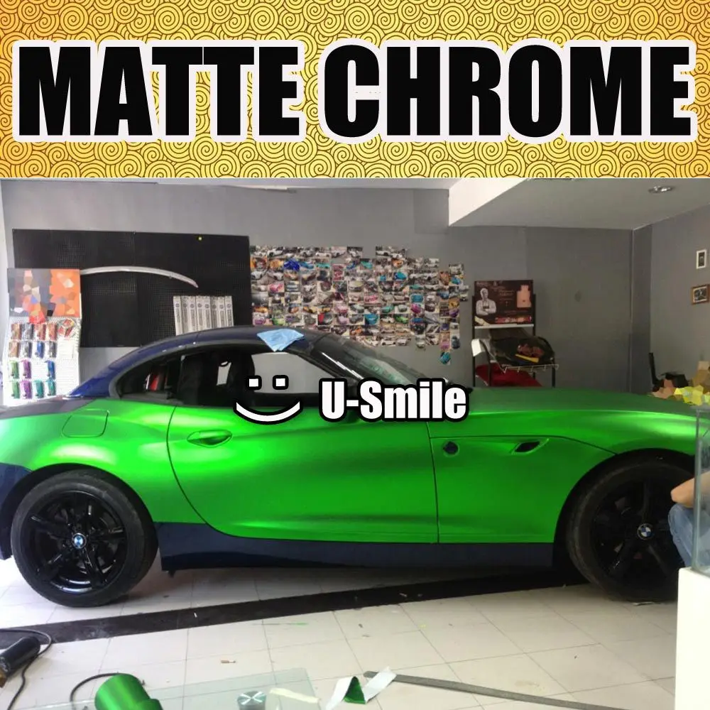 Высококачественная матовая Хромовая пленка Apple Green виниловая Автомобильная