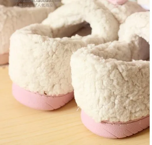 Плюшевые домашние тапочки Kawaii Little Sheep карамельных цветов зимние теплые розничная