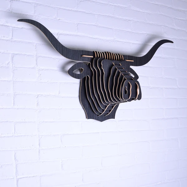 Модное домашнее украшение деревянная модель коровы черная полоса Современная