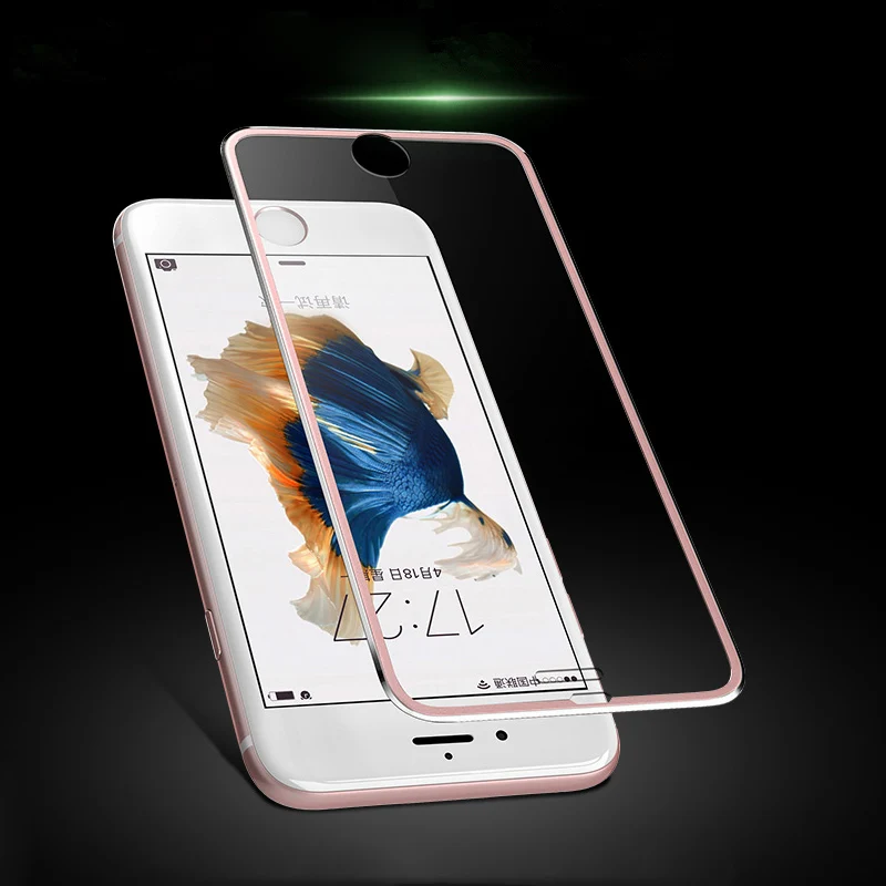 MPLSBO 10 шт полное покрытие протектор экрана для iPhone 6 6s 8 7 plus металлическое стекло края закаленное стекло для iPhone X протектор