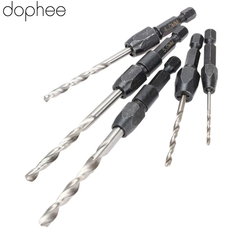 Dophee 5 шт. Набор сменных спиральных Сверл С шестигранным хвостовиком