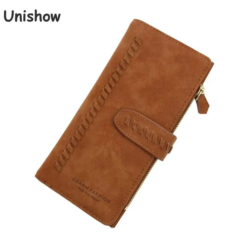 Женский винтажный кошелек длинный матовый из искусственной кожи в стиле ретро на