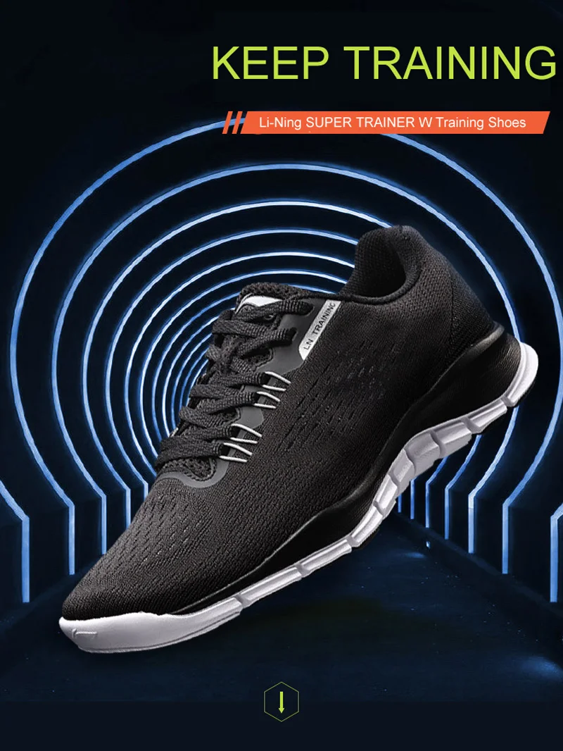 Li-Ning/Женская обувь для супер тренировок; дышащая обувь; свободные гибкие кроссовки с подкладкой; спортивная обувь для фитнеса; AFHN022 YXX034