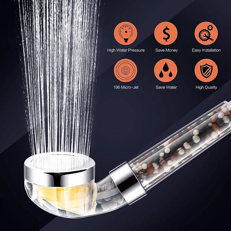 Витамин С насадка для душа фторид фильтр хлорки смягчает ручной воды ионный