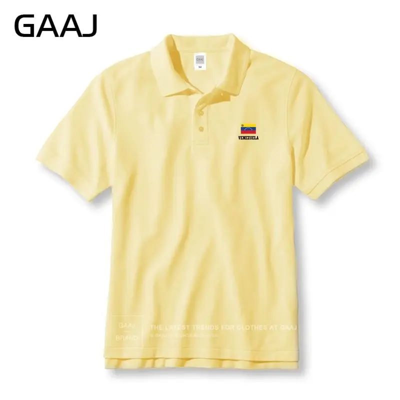 GAAJ Venezuela Flag Polo рубашки для мужчин и женщин унисекс повседневные однотонные летние рубашки поло для мужчин Деловая и Повседневная рубашка высокого качества# 4XE8F - Цвет: Light Yellow
