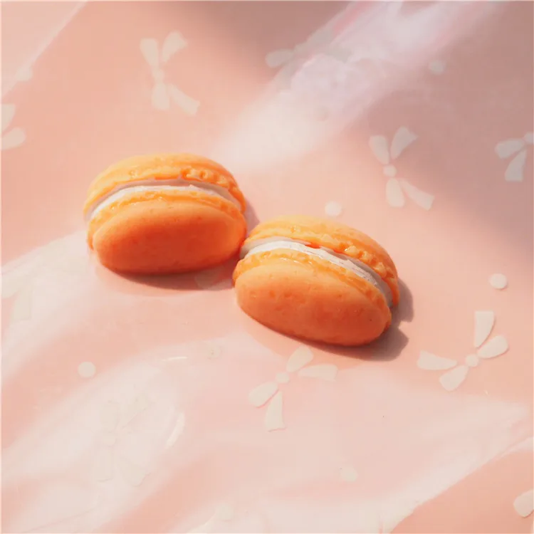 orange Resin Flatback Simulation Macaroon Cabochon For DIY Craft Accessories Mobile Phone Cover Decoration Key buckle Accessories - Цвет: orange