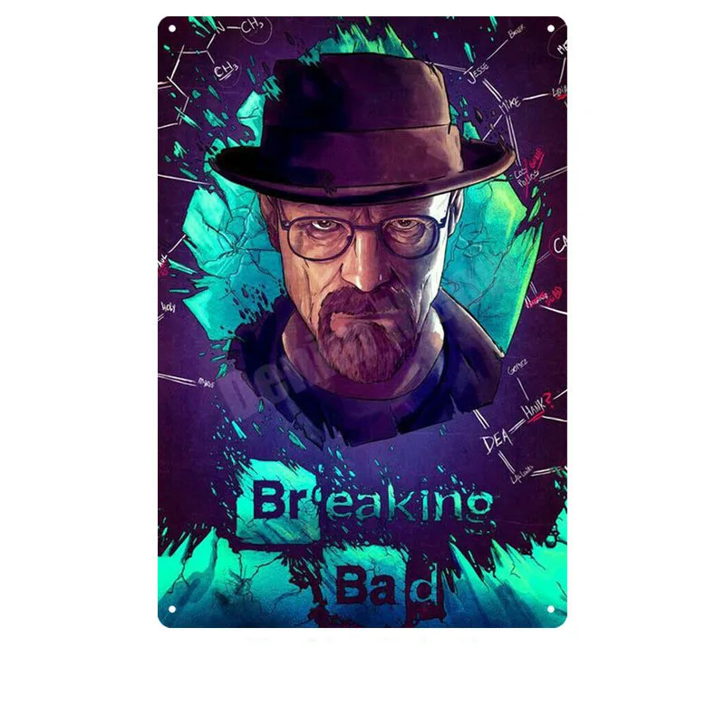 T Винтажная металлическая Жестяная Табличка с надписью «Breaking Bad» для паба, бара, казино, клуба, декоративная тарелка, рисунок Гейзенберга, настенные художественные наклейки для фильмов, N279 - Цвет: T