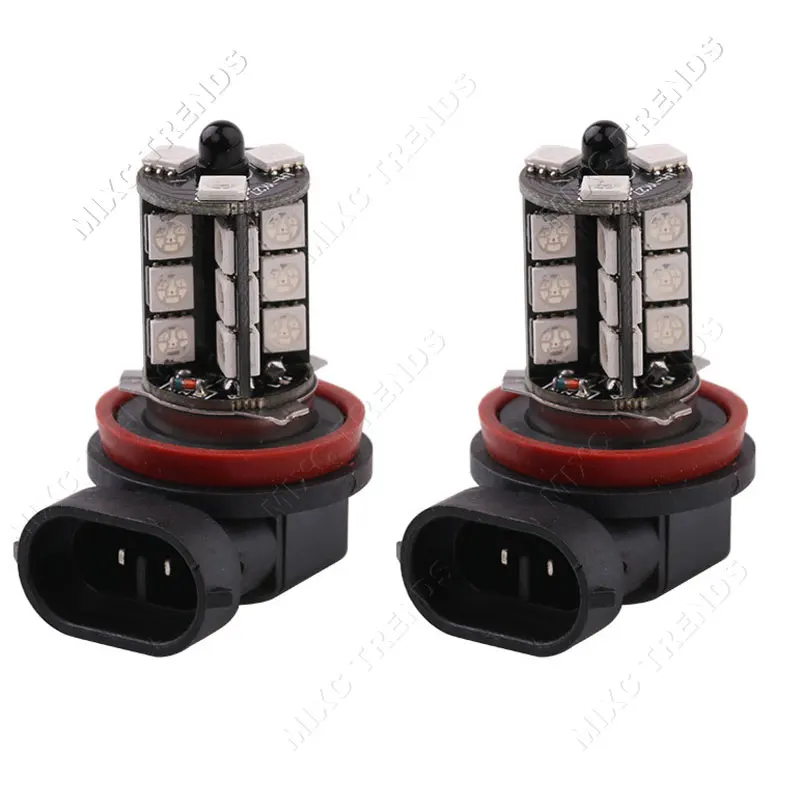 Mixc тенденции 2 шт. H11 rgb Светодиодный лампочки Беспроводной удаленного 5050SMD 27