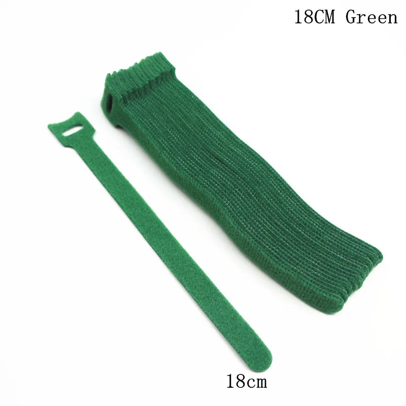 18CM Green 50 шт. многоразовые клейкие крепежные ленты Т-образные крючки и петли крепежные детали впружина кабельные стяжки Крепкий Провод жгут волшебная лента галстук - Цвет: 18CM Green