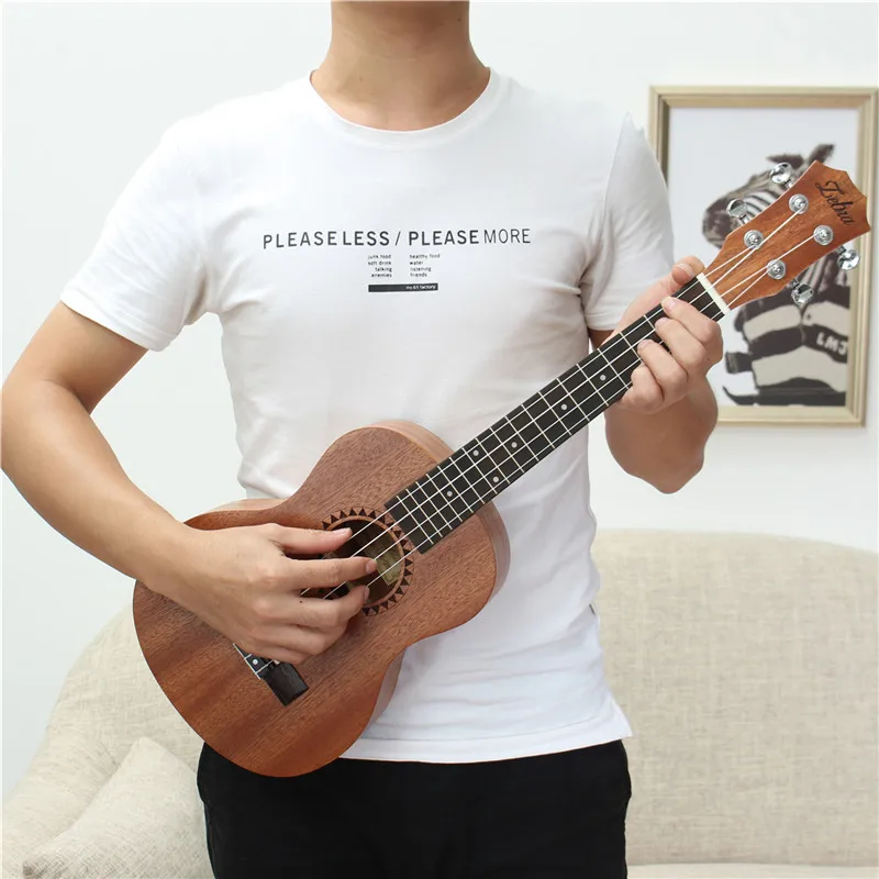 Зебра 26 дюймов 4 строки концерт Sapele Ukulele Alto ручной работы выполненная из красного