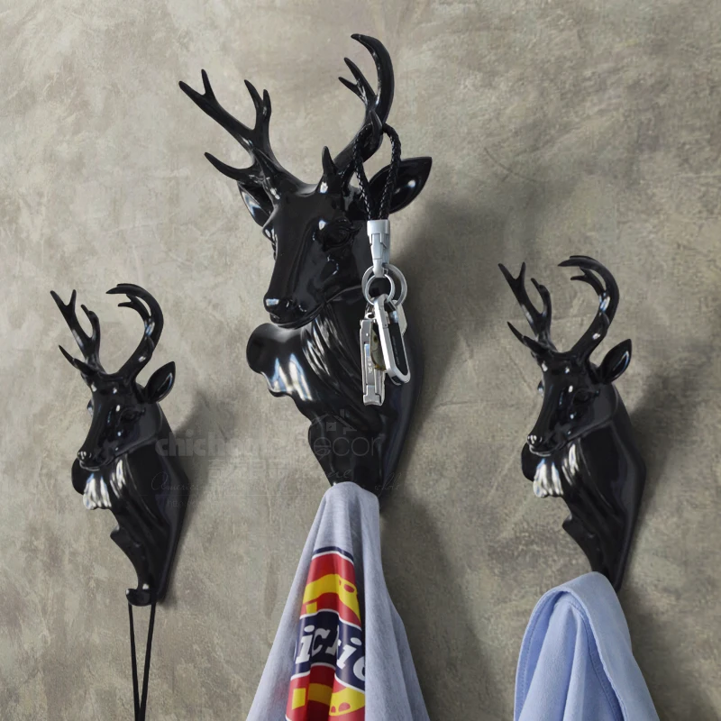 European creative animal head hook sitting room metope adornment wall art hanging coat home decoration wedding gift | Дом и сад