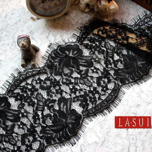 LASUI 2017 new 13 cm* 3m=1 lot black white Exquisite eyelashes lace trim DIY clothing accessories yarn wedding materials0073 | Дом и сад