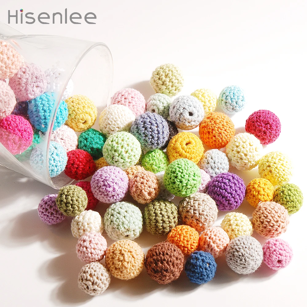 

Hisenlee 100pcs Baby Teething Wooden Bead 16mm,20mm Choose The Color Crochet Beads Baby Teeth Nursing Beads Baby Accessories