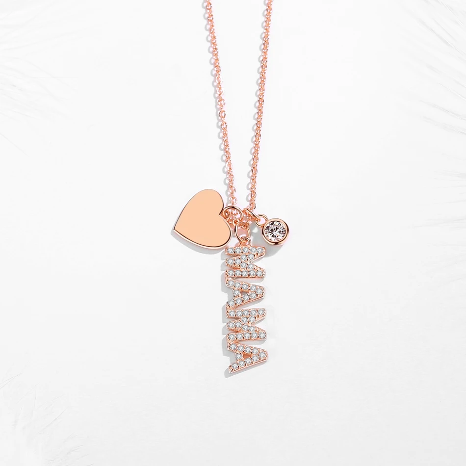 Kaletine, 925 пробы, серебряное ожерелье, женское, Любовь& Мечта& мама, подвеска, Лаки, AAA, циркон, буква, звезда, луна, ювелирное изделие, колье