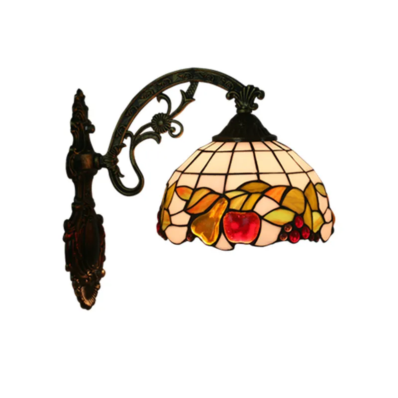 

LukLoy Retro Balcony Stairs Aisle Sconce Tiffany Corridor Wall Lamp Mediterranean Hotel Room Beside Pastoral Vintage Wall Light