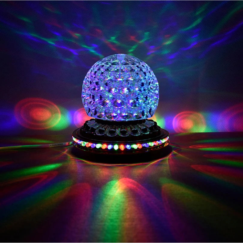 Вечерние светильник s DJ диско шар светильник s RGB светодиодный сценический светильник s вращающийся хрустальный магический шар стробоскоп светильник для рождества дома свадьбы КТВ танцев