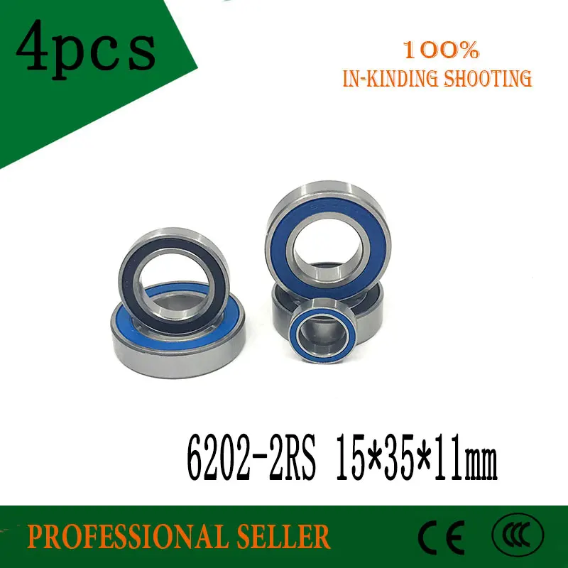 

4pcs 6202-2rs Hybrid Ceramic Bearing 15*35*11 mm Bicycle Bottom Brackets & Spares 6202RS Si3N4 Ball Bearings