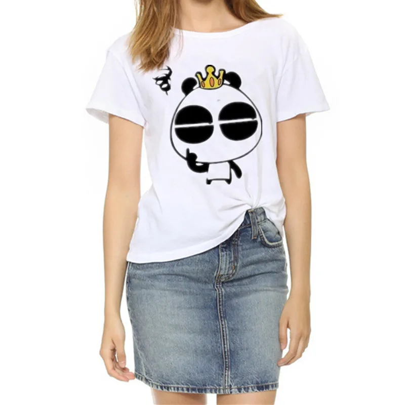 Soatrld New 2017 Fashion Women t-shirts Summer Slim Women's Short Sleeve Print Casual Cotton White Tshirt Plus Size Tops | Женская