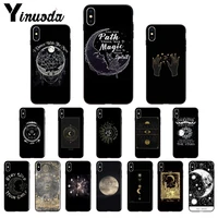 yinuoda augur moon tarot divine silicone soft tpu black phone case for iphone 13 6s 6plus 7 7plus 8 8plus x xs max 5 5s xr