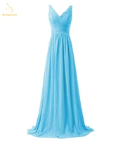 bealegantom new elegant long blue chiffon prom dresses 2022 beaded formal evening party gowns abendkleider robe de soiree qa1509