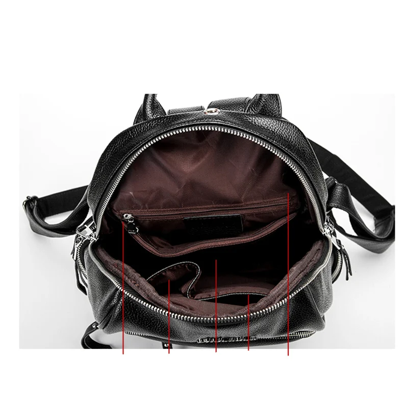 Женский рюкзак из натуральной кожи на ремешке для ноутбука в Корейском стиле|woman