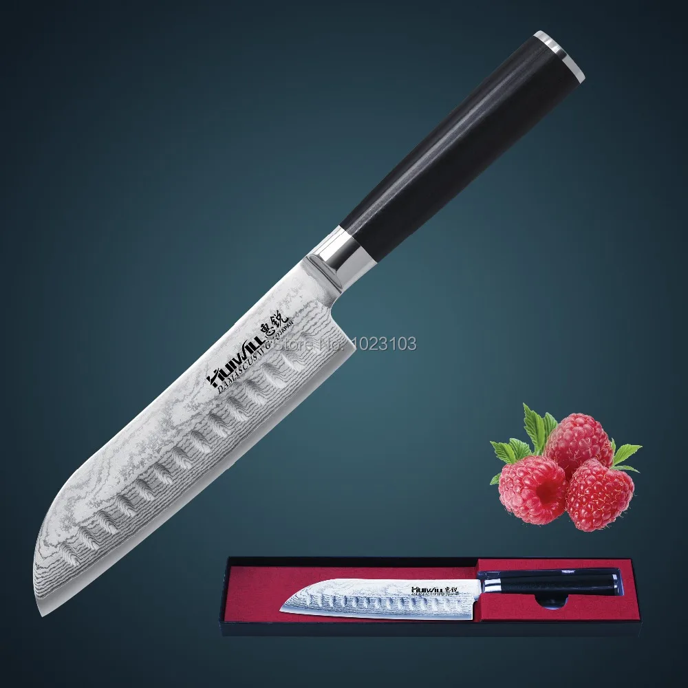 Набор ножей шеф повара из дамасской стали HUIWILLJapanese TAKEFU VG10|vg10 damascus|santoku knife setsantoku |