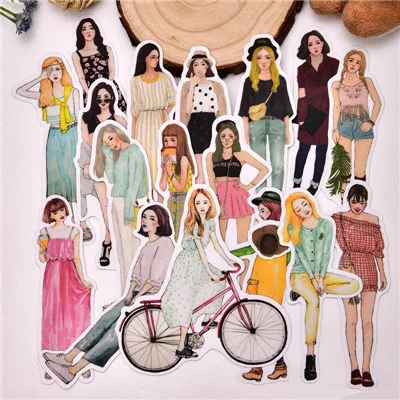 style 1 17pcs 17 шт. kawaii милые повседневные классные Стикеры для девочек/для ноутбука, декоративные Стикеры для скрапбукинга/поделки своими руками, фотоальбомы/наклейки на багажник - Цвет: style 1 17pcs